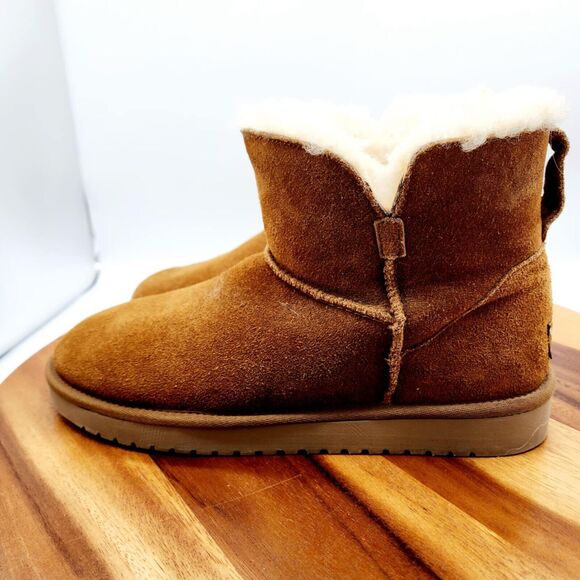 UGG Koolaburra Womens 10 Mini Ankle Boots Brown Suede Style #1015209 EUC - Picture 3 of 11